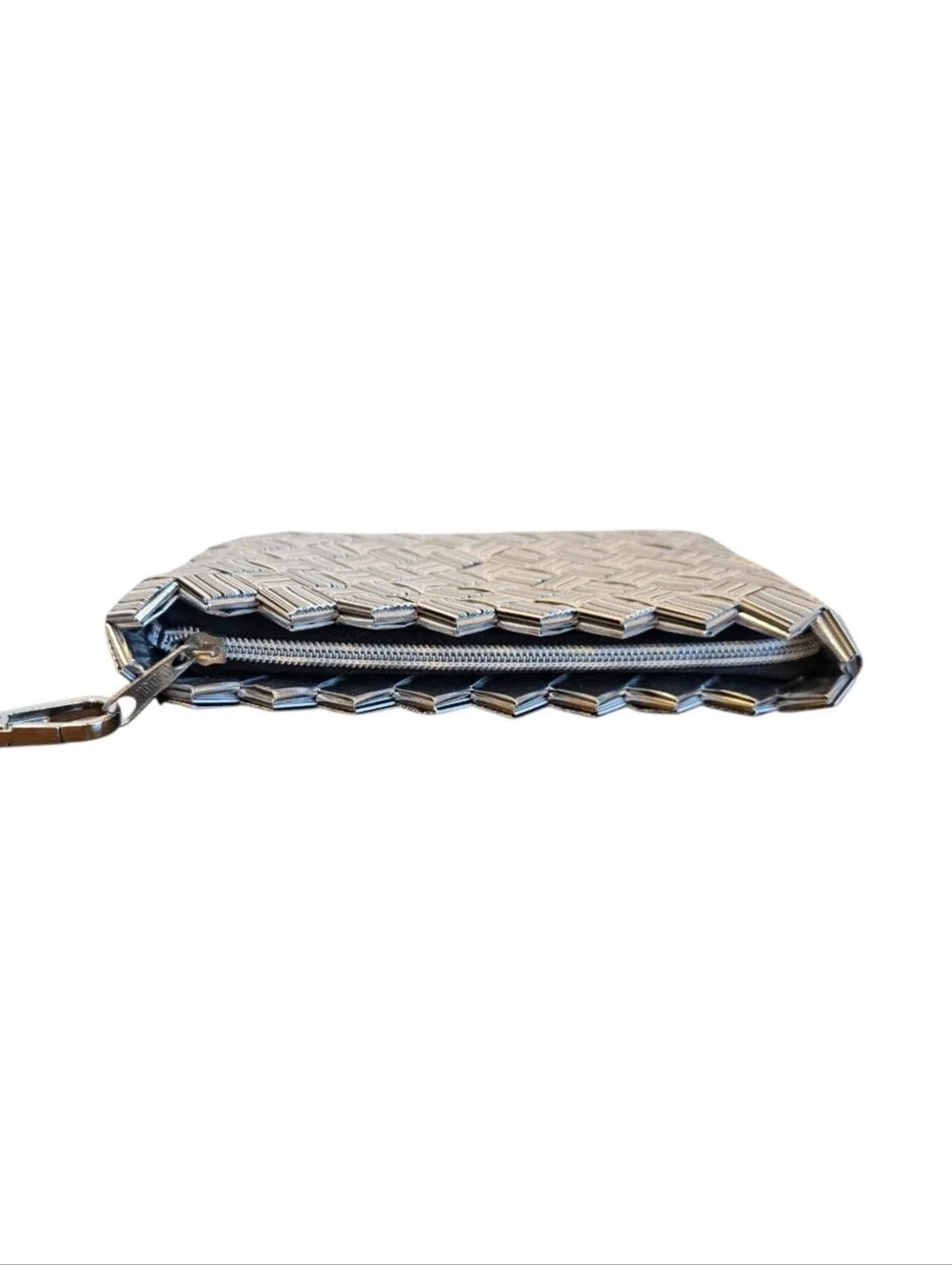 Nahui Ollin Barcode Candy Wrapper Black White Wristlet